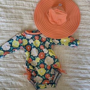 Rufflebutts swim suit and hat!